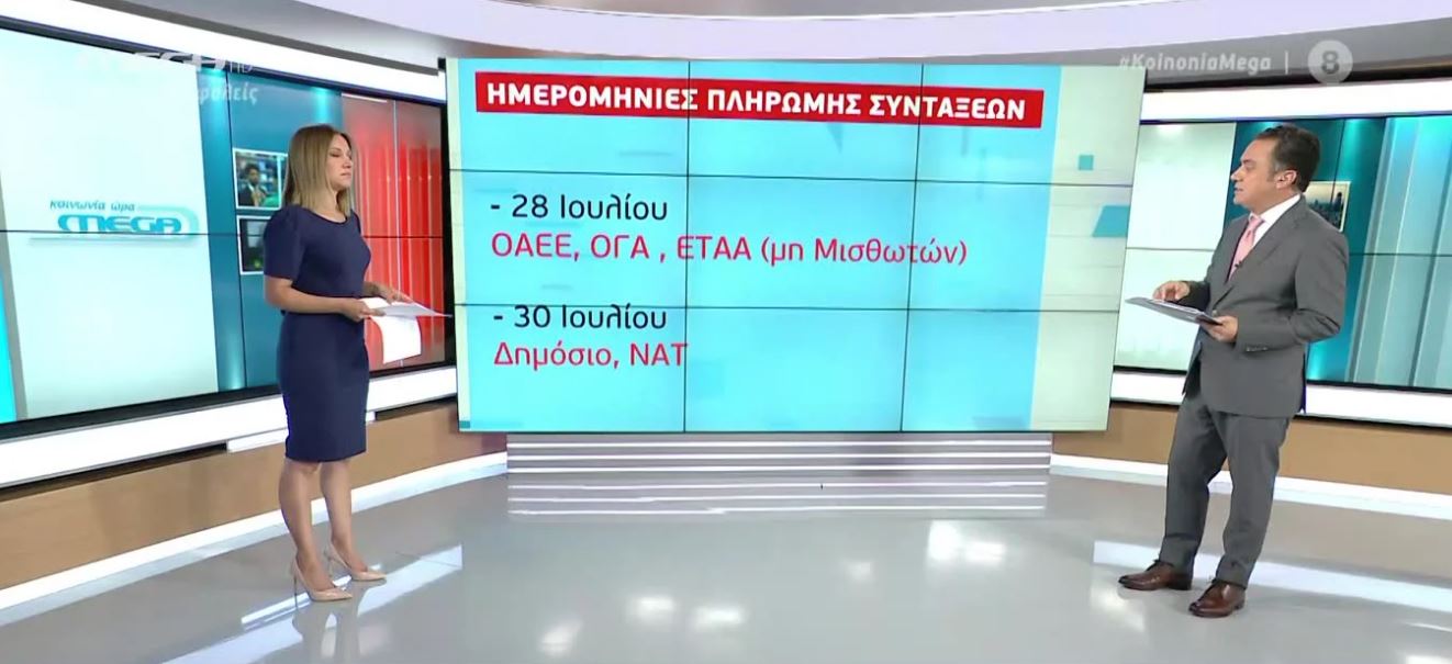 Οι ημερομηνίες πληρωμής των συντάξεων Αυγούστου