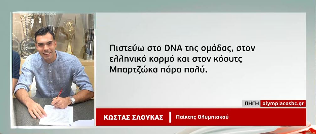 Σλούκας: Πιστεύω στην ομάδα, σωστή η απόφαση αποχώρησης