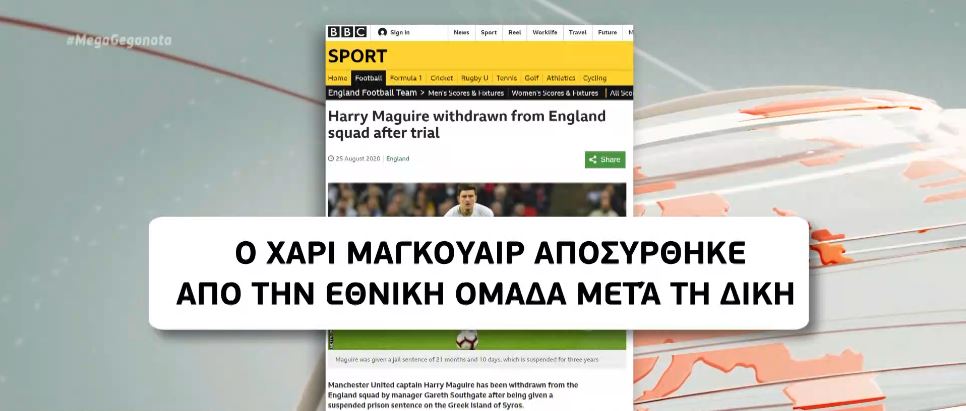 Εκτός Εθνικής Αγγλίας ο Χάρι Μαγκουάιρ