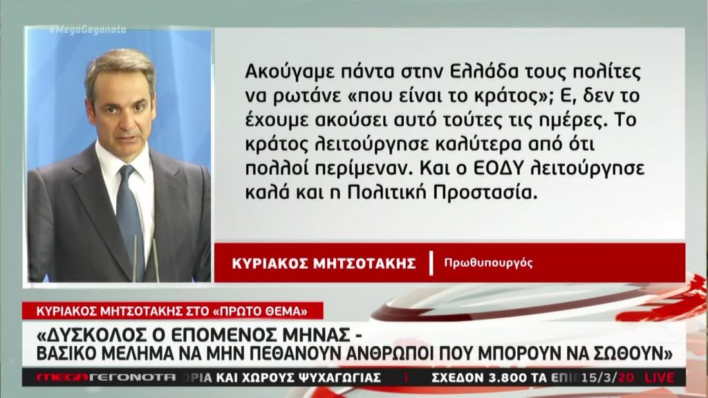 MEGA ΓΕΓΟΝΟΤΑ: Μεσημβρινό Δελτίο Ειδήσεων 15/03/20 - 