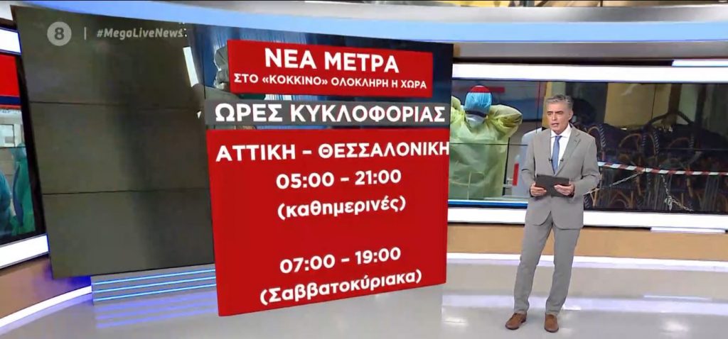 Κορωνοϊός: Απαγόρευση κυκλοφορίας από τις 19:00 τα Σαββατοκύριακα στην Αττική – Ποιες περιοχές κοκκινίζουν