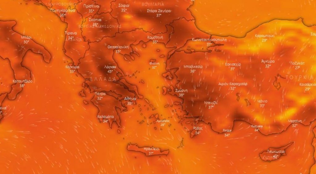 Καιρός: Επέλαση σφοδρού κύματος καύσωνα στη χώρα – Πού θα δείξει 44αρια το θερμόμετρο