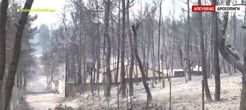 Καμένα σπίτια και αυτοκίνητα στη Δροσοπηγή