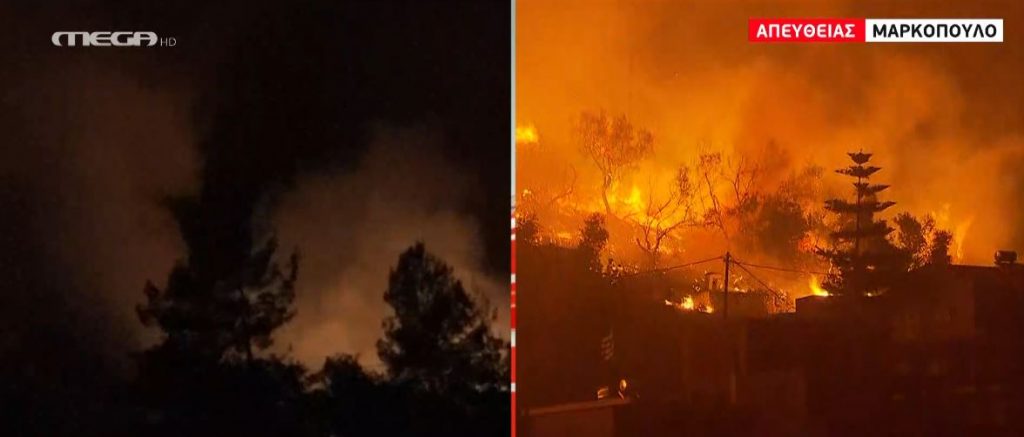 Εφιαλτική νύχτα – Στις φλόγες Βαρυμπόμπη, Θρακομακεδόνες & Μαλακάσα