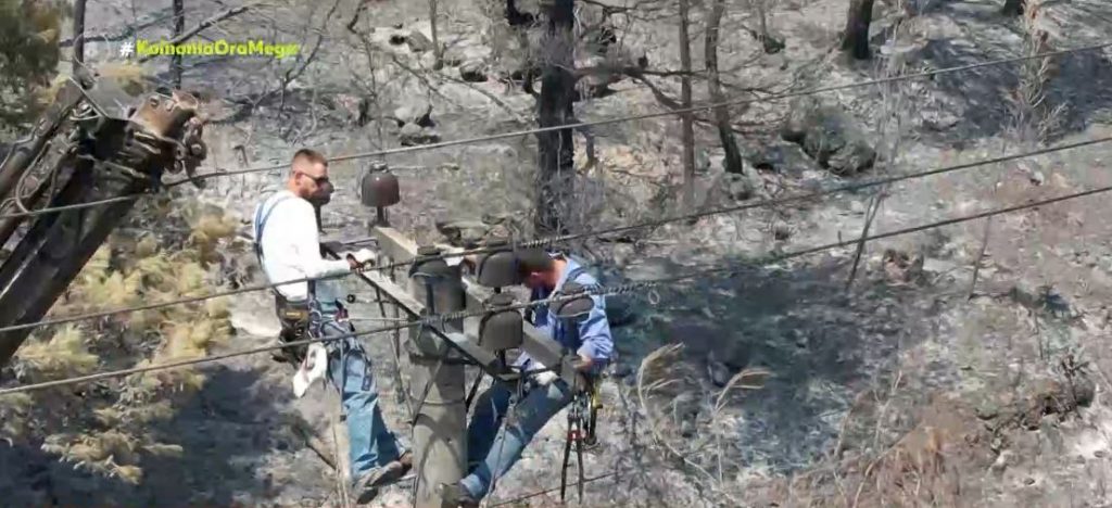 Συνεχίζονται οι προσπάθειες αποκατάστασης των ζημιών του δικτύου της ΔΕΗ