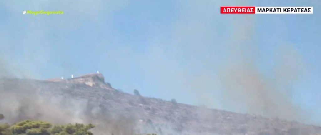 Κερατέα – Σε εξέλιξη η φωτιά που ξέσπασε στο Μαρκάτι – Εντολή εκκένωσης από το 112