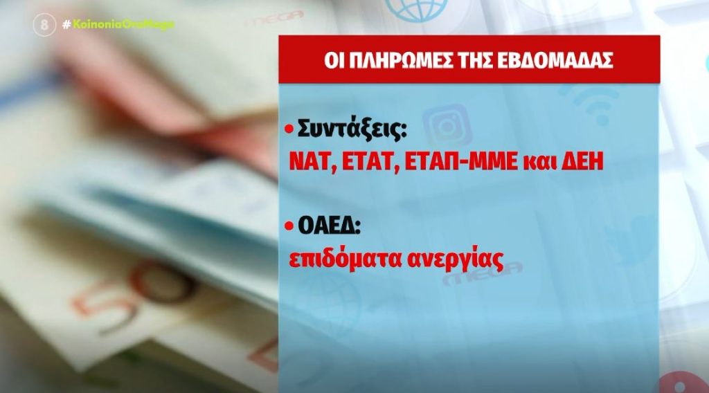 Εβδομάδα πληρωμών για συντάξεις & επιδόματα – Φορολογικές δηλώσεις: Τέλος χρόνου για την έκπτωση 3%