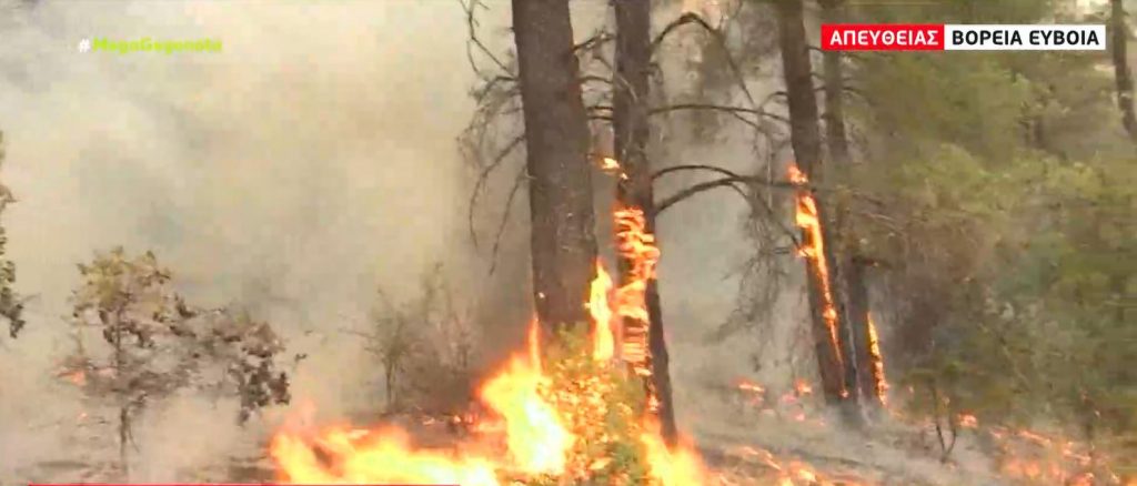 Εύβοια – Μαίνεται η πυρκαγιά – Εκκενώνονται οικισμοί