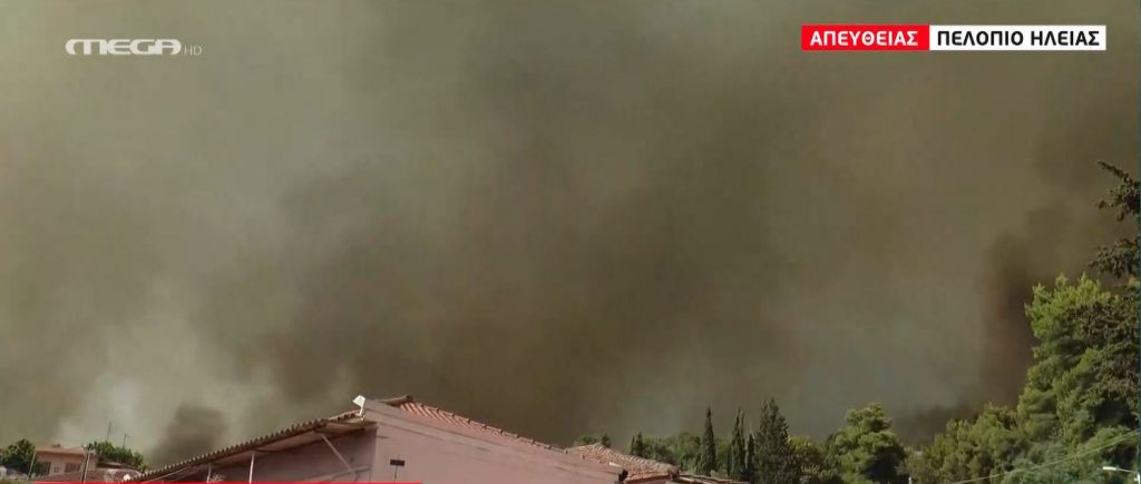 Ηλεία – Μια «ανάσα» από το χωριό Πελόπιο οι φλόγες