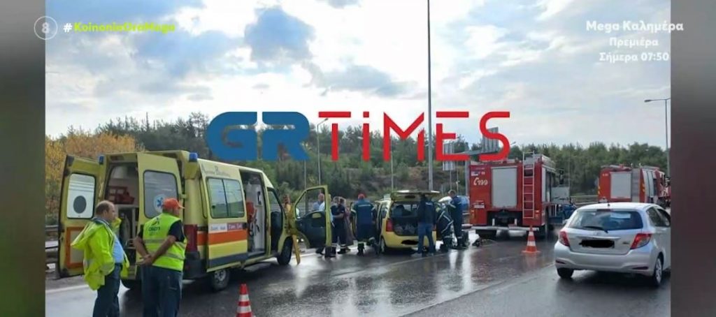 Θεσσαλονίκη – Καραμπόλα 10 αυτοκινήτων στον Περιφερειακό λόγω καταιγίδας