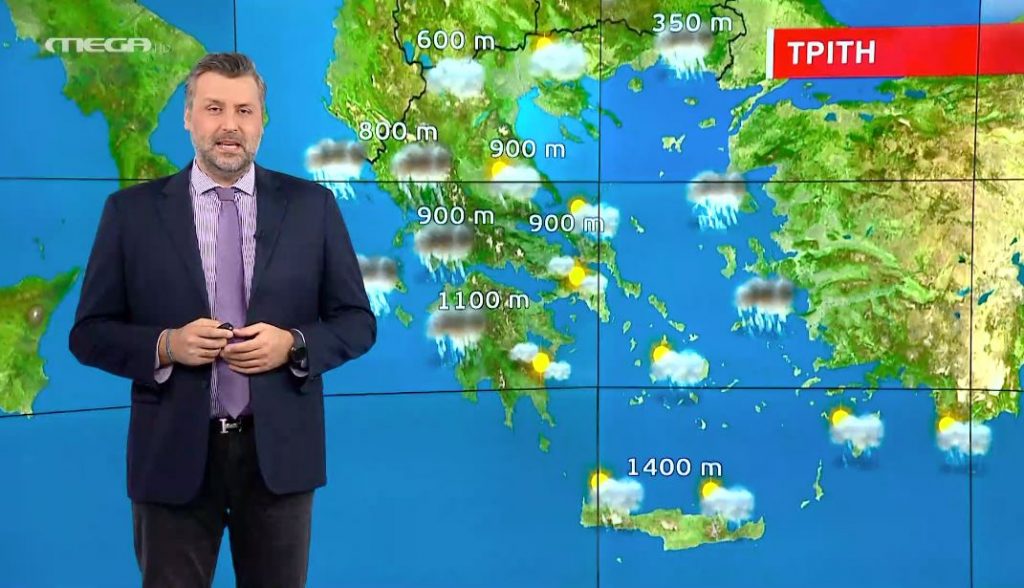 Βροχές και χιονοπτώσεις την Τρίτη – Η πρόγνωση του Γιάννη Καλλιάνου