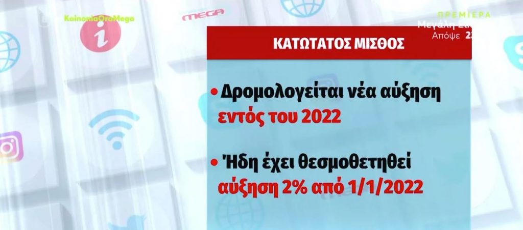 Κατώτατος μισθός – Δρομολογείται νέα αύξηση εντός του 2022