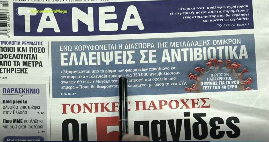 Τα πρωτοσέλιδα των εφημερίδων σήμερα