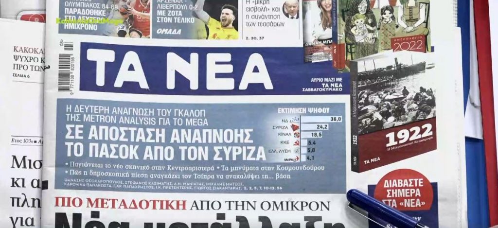 Τα πρωτοσέλιδα των εφημερίδων σήμερα