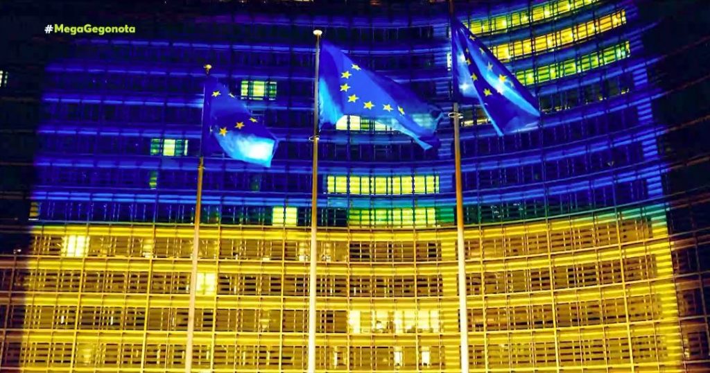 Η Ευρώπη φωταγωγεί τα κτίριά της στα χρώματα της Ουκρανίας