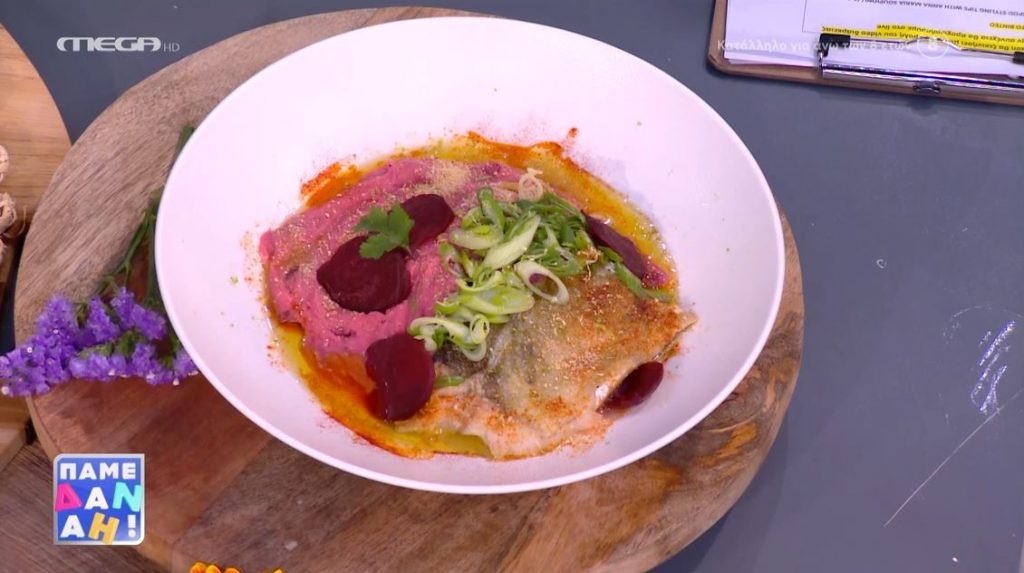 Ο Τίμος Ζαχαράτος φτιάχνει μπακαλιάρο με σκορδαλιά από παντζάρι