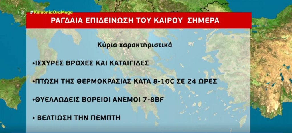 Επιδείνωση του καιρού απόψε το βράδυ & ραγδαία πτώση της θερμοκρασίας