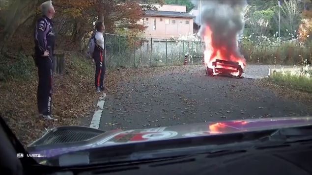 WRC: Στις φλόγες παραδόθηκε το αυτοκίνητο του Ντάνι Σόρντο