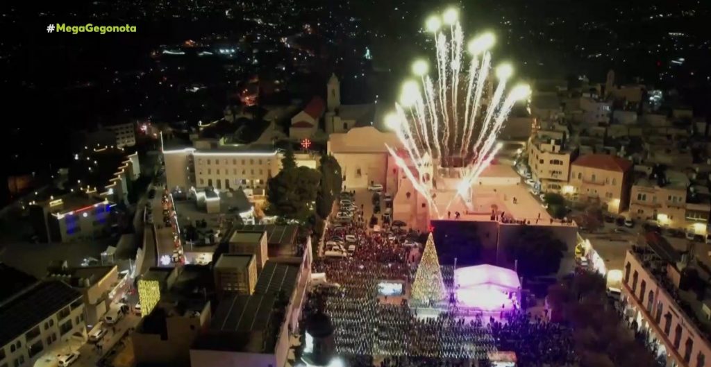 Φαντασμαγορική φωταγώγηση του δέντρου στη Βηθλεέμ