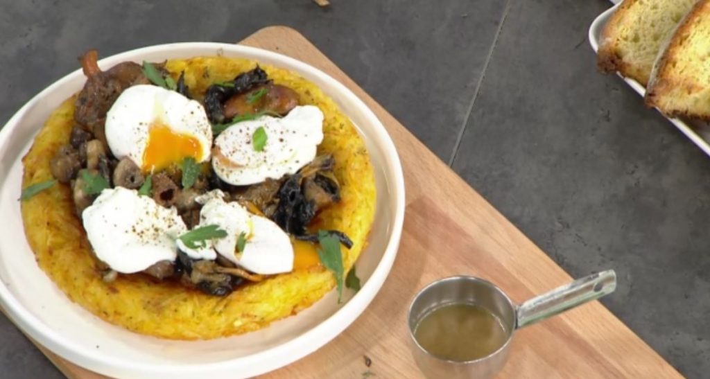 Ο Jean Marie Hoffmann ετοιμάζει λαχταριστή φωλιά από πατάτα με αβγό ποσέ και μανιτάρια