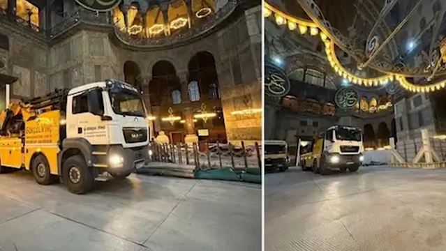 Τουρκία: Σάλος με φορτηγό που μπήκε στην Αγία Σοφία για εργασίες