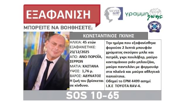 Σέρρες: Δεν ανήκει στον αγνοούμενο πυροσβέστη το ΙΧ που εντοπίστηκε στο όρος Μπέλλες