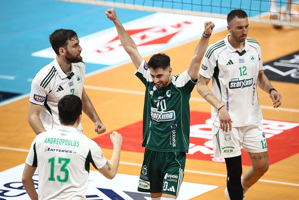 Volley League ανδρών: Πρωταθλητής ο Παναθηναϊκός μετά τη νίκη επί του ΠΑΟΚ