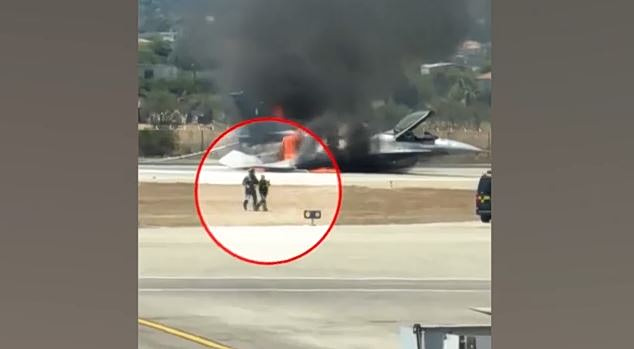 Ζάκυνθος: Στις φλόγες το F-16 μετά από αναγκαστική προσγείωση – Βίντεο ντοκουμέντο