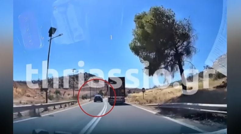 Επικίνδυνη προσπέραση οχήματος στην Παλαιά Εθνική Οδό Ελευσίνας – Θηβών