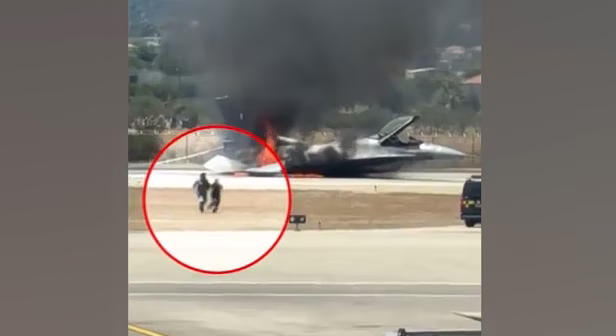 Αναγκαστική προσγείωση F-16 στη Ζάκυνθο – Η στιγμή που απομακρύνεται σώος ο πιλότος