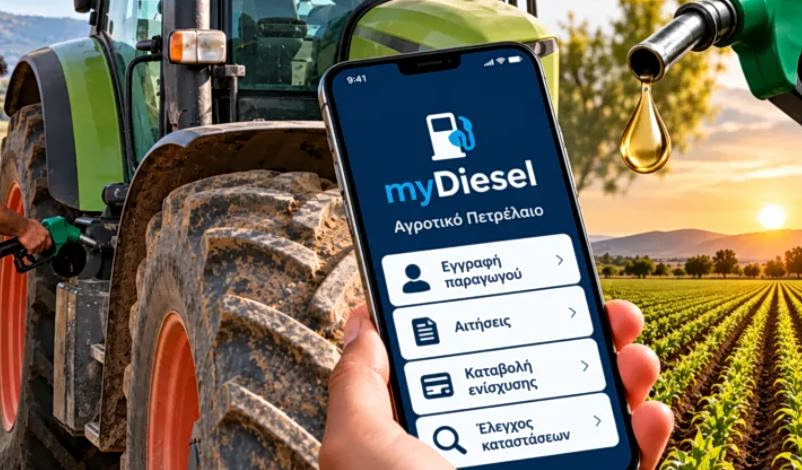 MyDIESEL: Αφορολόγητο πετρέλαιο για αγρότες από την 1η Νοεμβρίου – Πώς θα λειτουργεί η εφαρμογή